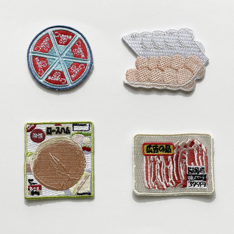 select 刺繍ワッペン スーパーの食品 4 Type はちみせ