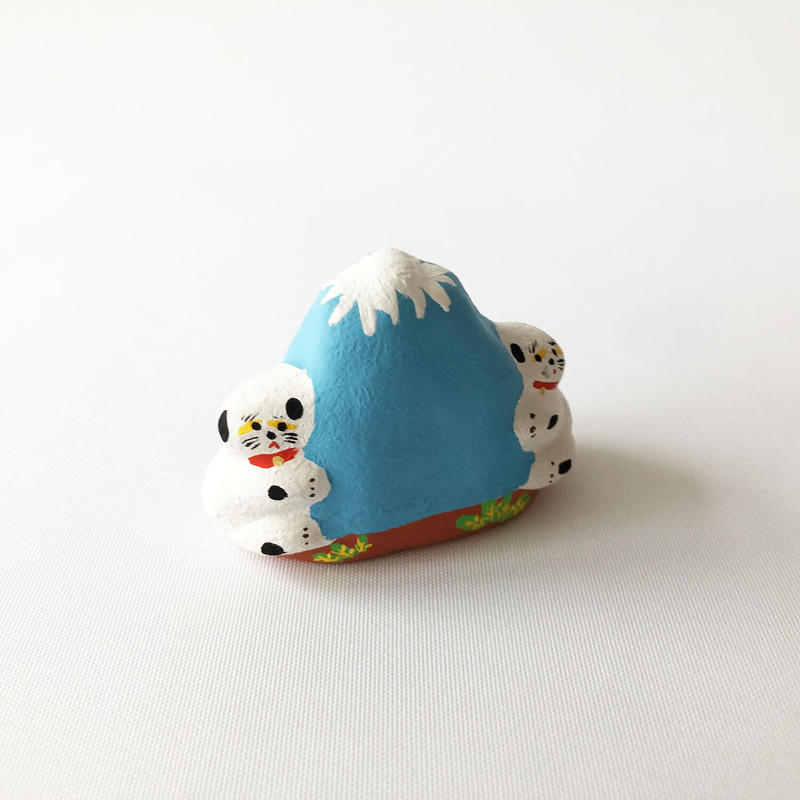 Habotan 富士山くっつき犬 土人形 15 はちみせ