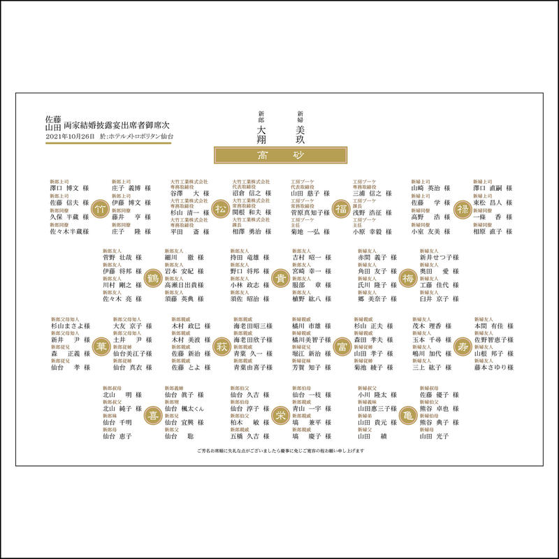 和風席次表 プロフィールブック メニュー 席札一体型 原稿データー無し Bouquet P 和風席次表 プロフィールブック メニュー 席札一体型 原稿データー無し Bouquet P