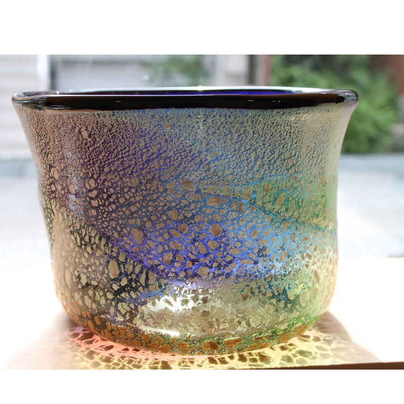 現代の名工 稲嶺 盛吉 紅珊瑚 酒器 4点 琉球 泡 ガラス 宙吹ガラス工房 虹 稲嶺盛吉（宙吹ガラス工房 虹）作 紅珊瑚ロックグラス