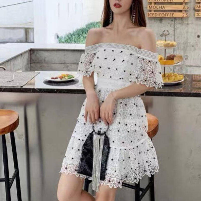 フラワーレースオフショルワンピース Brillantselect Store