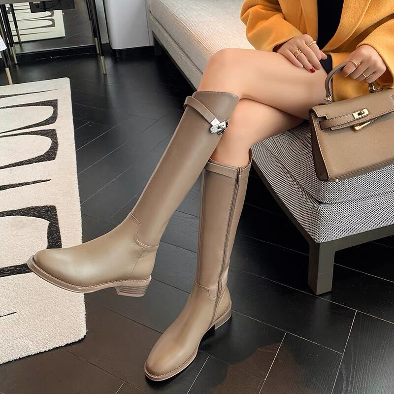 牛革 バックルデザイン ロングブーツ Brillantselect Store