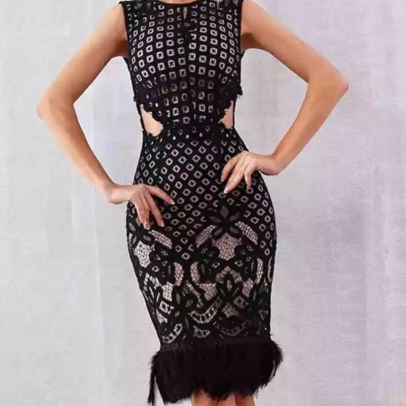 裾フェザーワンピース Brillantselect Store