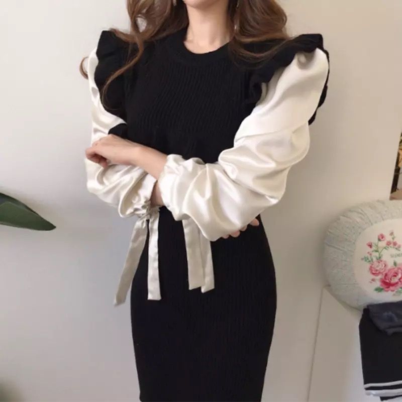肩フリルニットワンピース Brillantselect Store