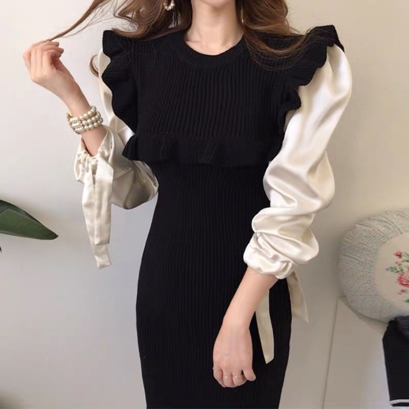 肩フリルニットワンピース Brillantselect Store