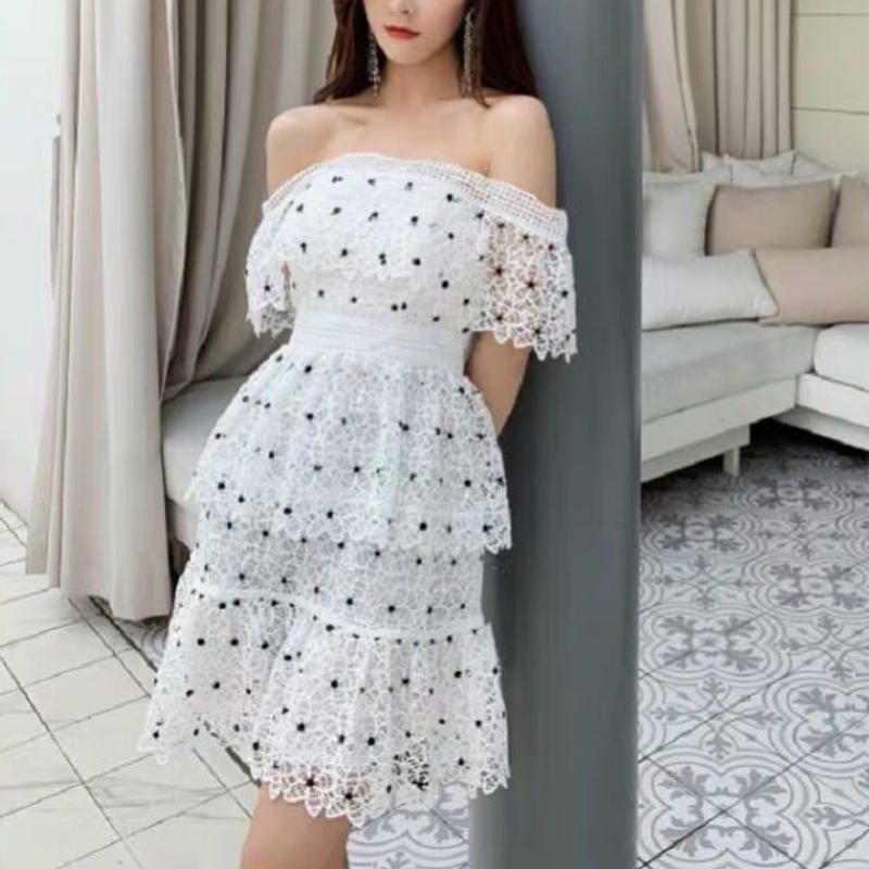 フラワーレースオフショルワンピース Brillantselect Store