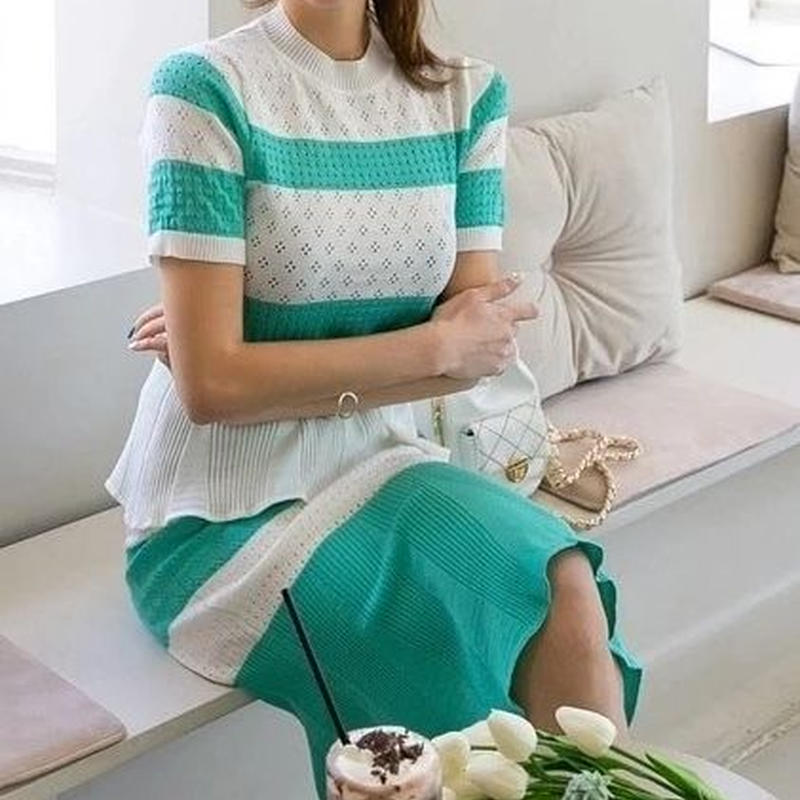 変革のパワーを授ける・願望成就 春夏 配色 バイカラー サマーニット