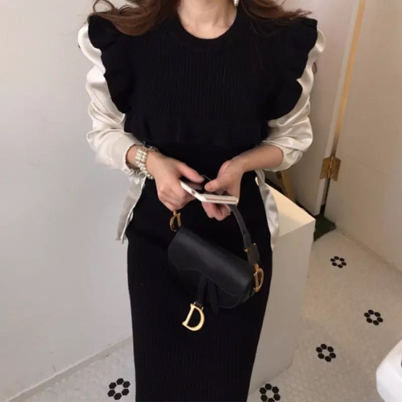 肩フリルニットワンピース Brillantselect Store