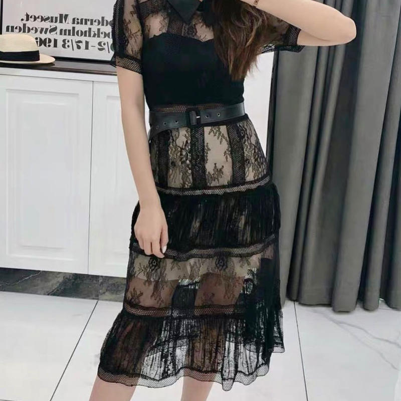 シースルーレースワンピース 半袖 Brillantselect Store シースルーレースワンピース 半袖 Brillantselect Store