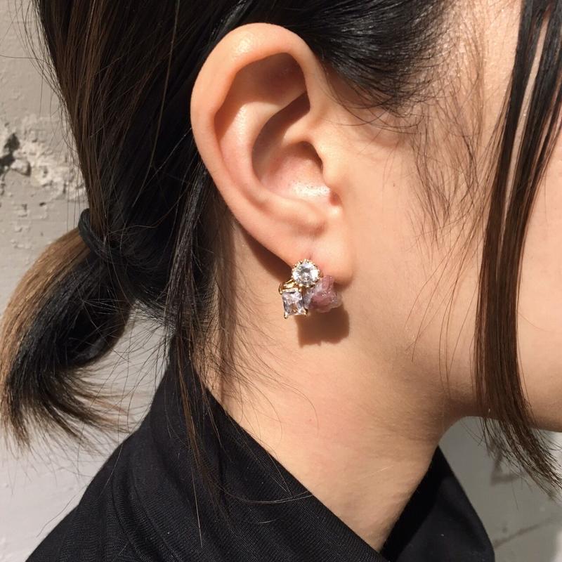 大島由香里さん着用】ローズクオーツ×レッドアゲート×クリスタル 大島由香里さん着用】ローズクオーツ×レッドアゲート×クリスタル