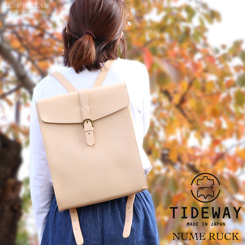 Tideway タイドウェイ 本革 リュックサック ヌメ シカク リュック レディース メンズ