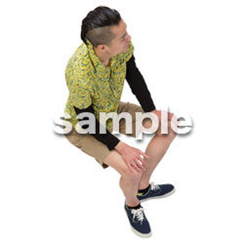 Cutout People 鳥瞰 座る男性 Ff 432 No N No 建築cg 3d