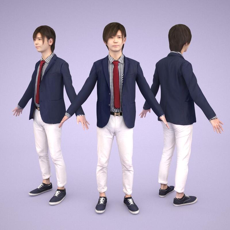 3d人モデルaポーズ 084 Ren No N No 建築cg 3d人物モデルと人物切り抜き素材