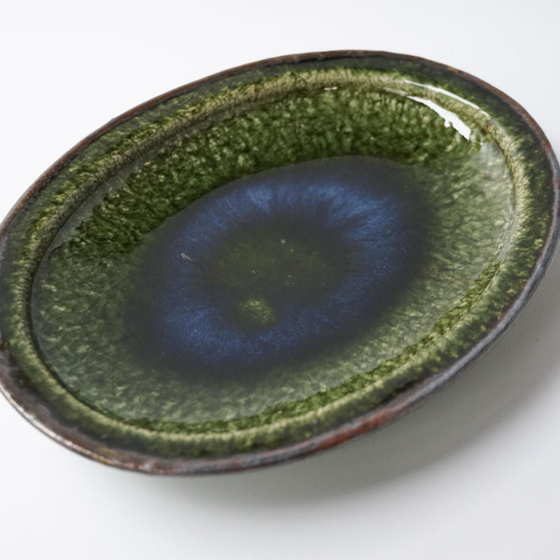 大沼道行 織部枝紋八角長皿（M）2枚セット【B】