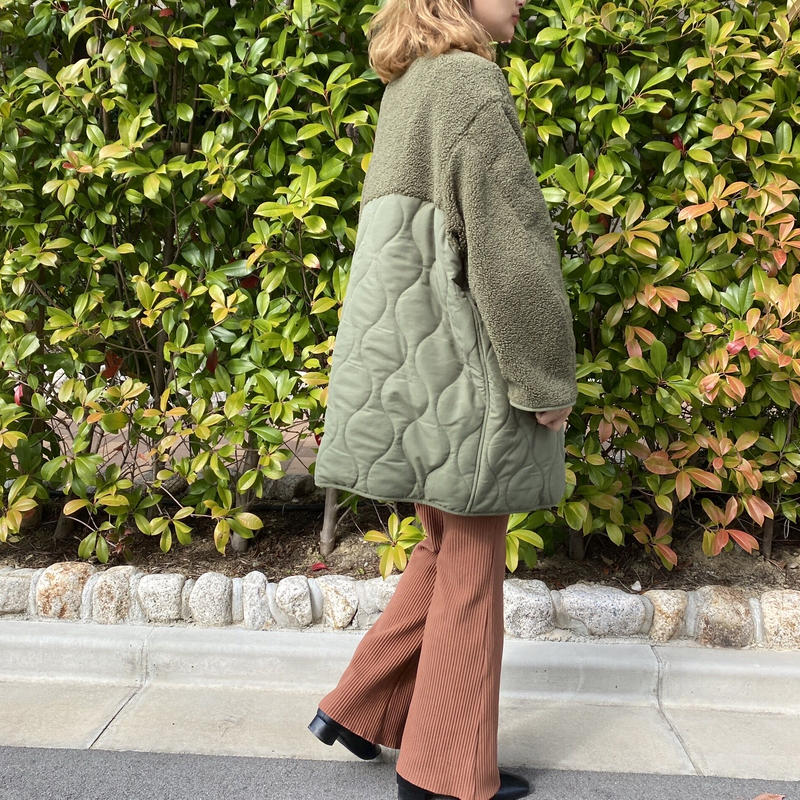 ボアキルティングコートkhaki Cacca Select Cacca Store