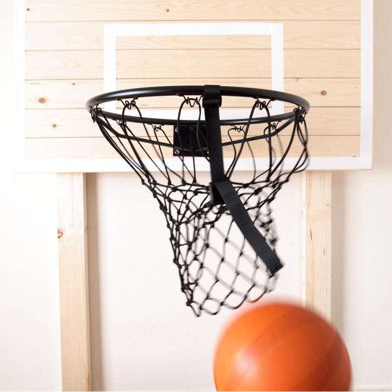 フリースローが上手くなるリングネット バスケット ゴールリングネット ソリッド ブラック