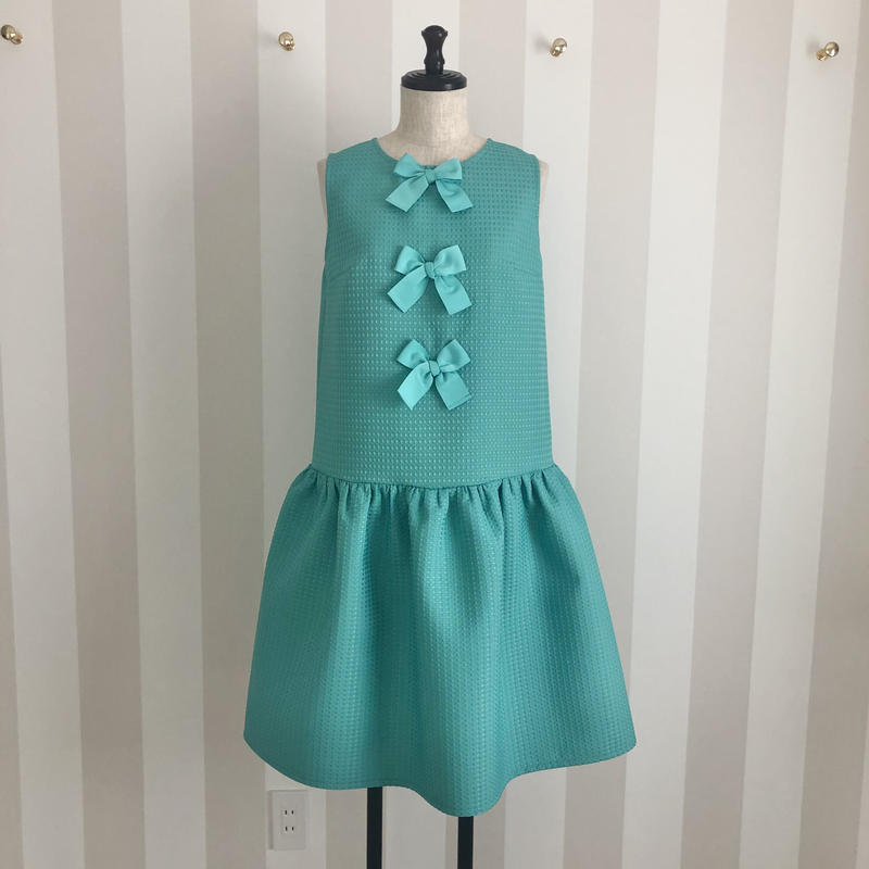 5 128 ティファニーブルー トリプルリボンフリルワンピース ｍｌ Caprici