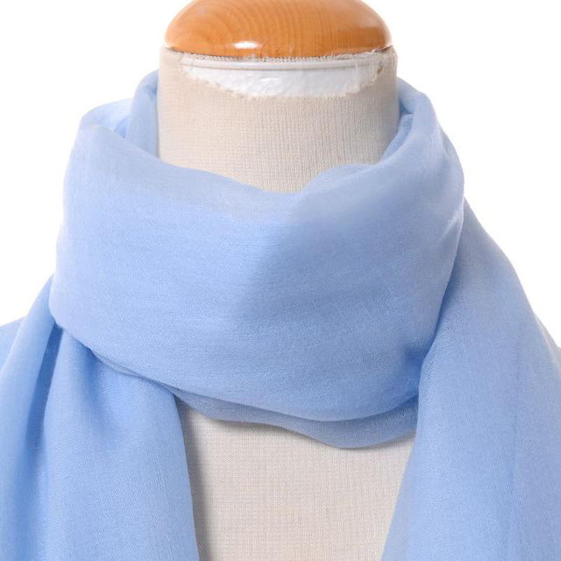 クイーン&ベル カシミヤ薄手ストール ブルー 割引クーポン通販