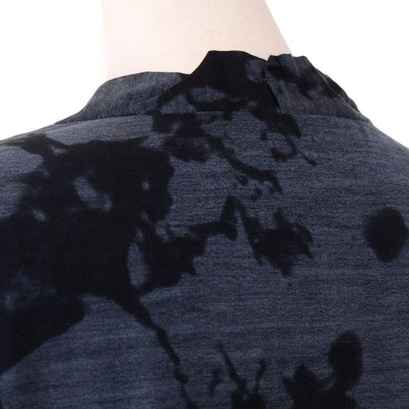 パドカレ Pas De Calais Zenカルゼプリントワンピース コットンウール ブルー