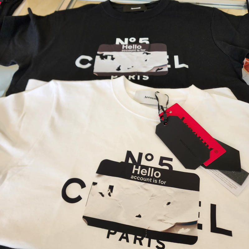 ♡新品♡タグ付きMICALLE MICALLE パロディプリント Tシャツ L MICALLE MICALLE ミカーレミカーレ｜PARODY T-SHIRT パロディ