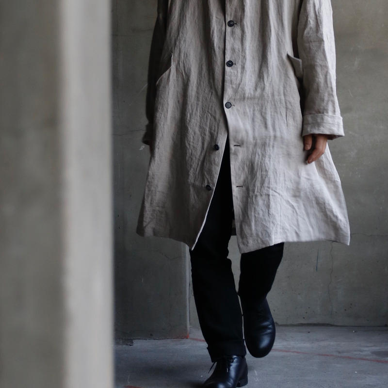 フラワーB ブルーグレイ 美品 Bergfabel Unlined Oversize coat White