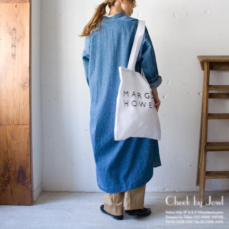 Blanc Basque パールボタンデニムシャツワンピース ブルー Cheek By