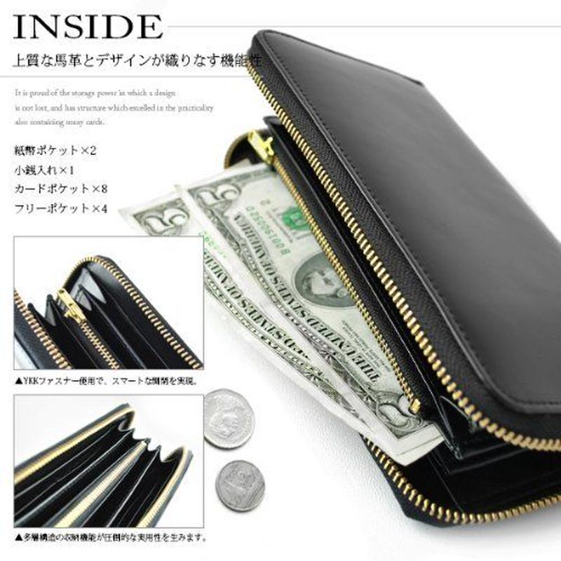 Merge(マージ)】馬革×牛革 長財布 メンズ レザー シングル ラウンド Merge(マージ)】馬革×牛革 長財布 メンズ レザー シングル ラウンド