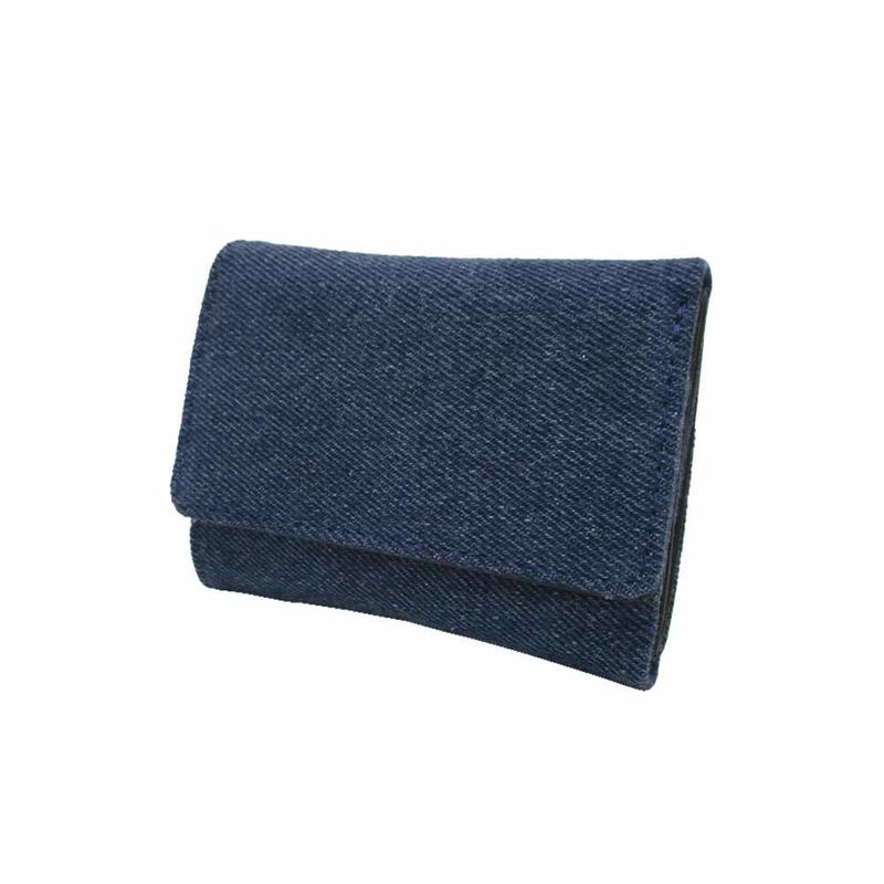 デニム×レザー 三つ折財布 デニム レザー 牛革 本革 コンパクトミニ デニム×レザー 三つ折財布 デニム レザー 牛革 本革 コンパクトミニ