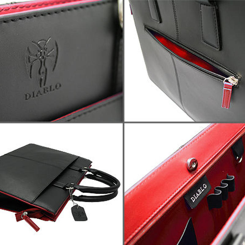 牛革高級ビジネスバッグ 黒ブラック 赤レッド メンズ ブリーフケース Ka453 Cccs