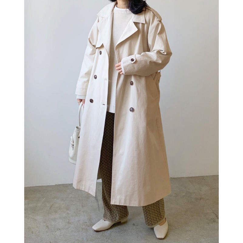 オーバーサイズトレンチコート オフホワイト Cle