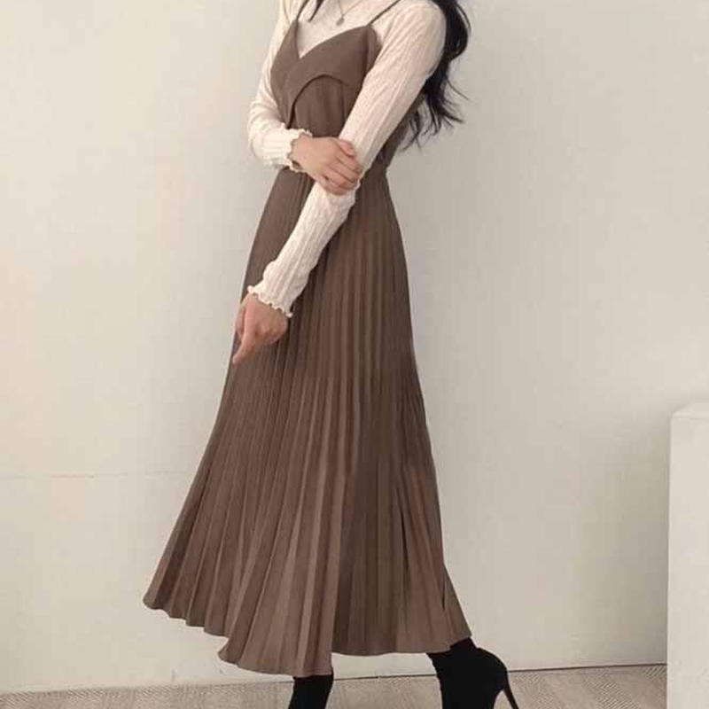 ハートロングプリーツワンピース Peridot