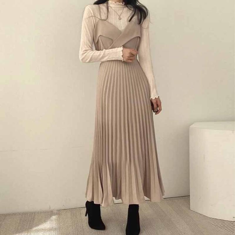 ハートロングプリーツワンピース Peridot