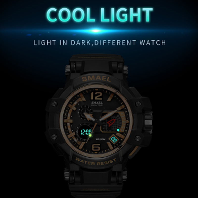 カジュアル Smael S Shock メンズ防水腕時計 Led Sショック クロノグラフ