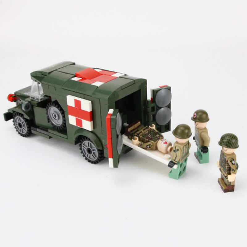 レゴ特殊部隊 レゴ互換 救急車 負傷兵 レスキュー Ww2 アメリカ軍 陸軍 戦争 兵士 ミニ