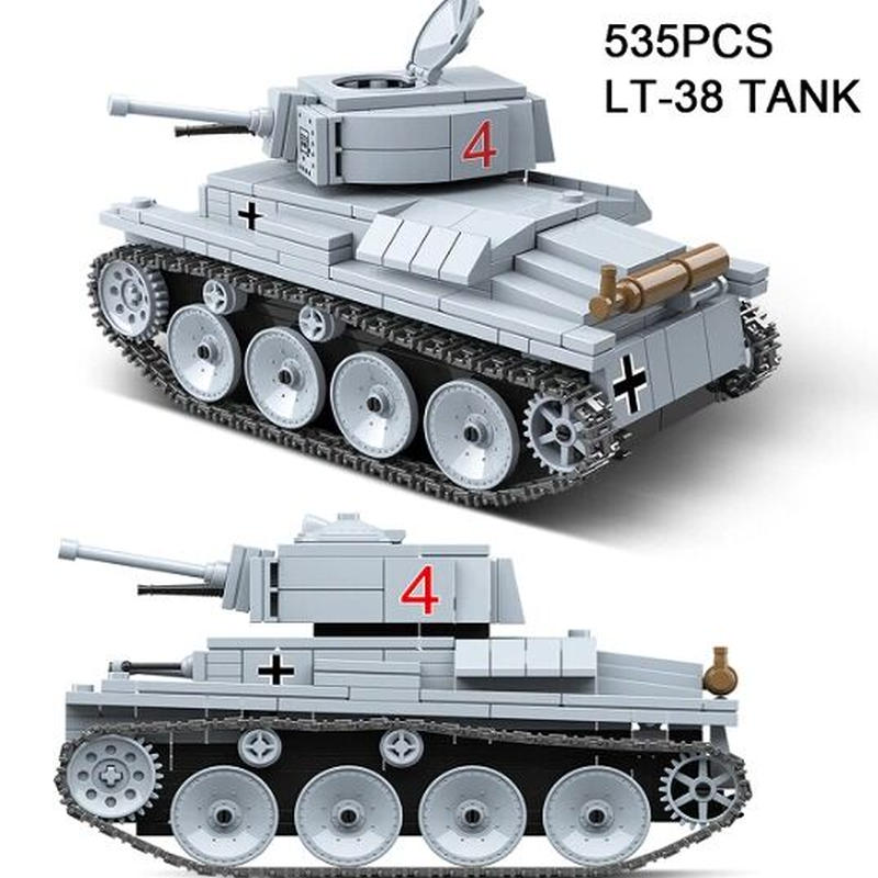 レゴ互換 戦車 Lt 38 ミニフィグ ドイツ軍 ライトタンク 軍用車両 第二次世界大戦 Ww