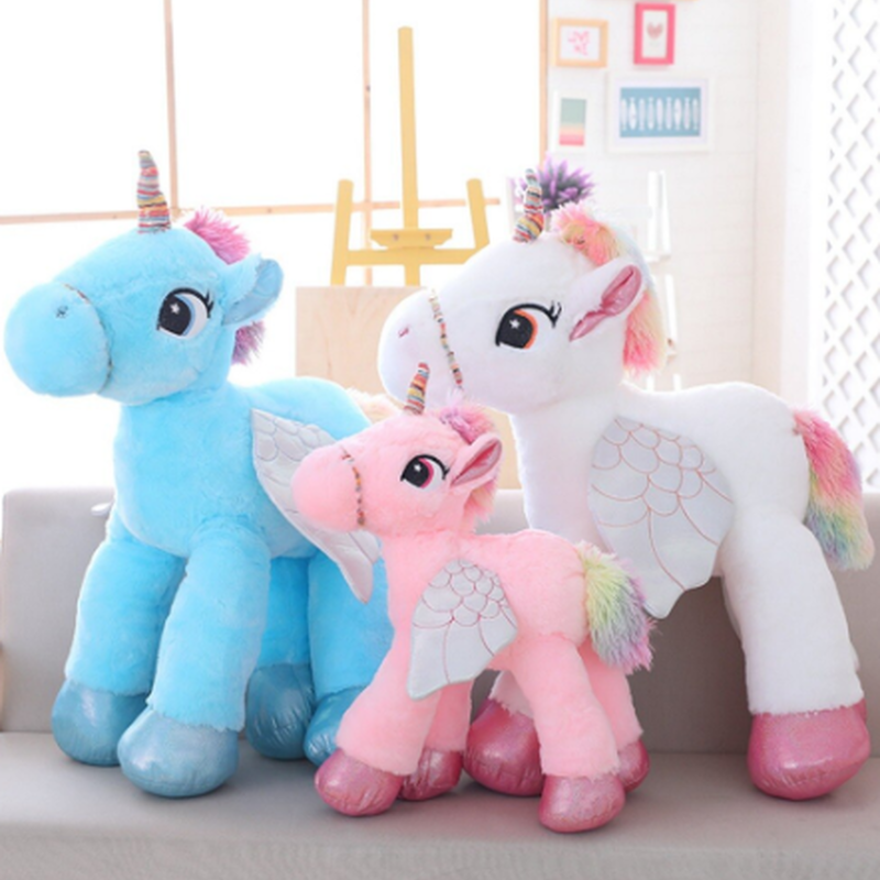 ユニコーン 巨大ぬいぐるみ 60cm 大きい かわいい 安い おもちゃ 馬 ピンク 青 白 誕