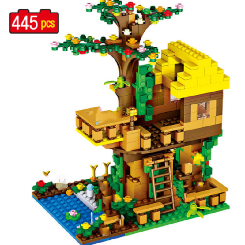 レゴ互換 ジャングル ツリーハウス 家 ミニフィグ付き ツリー 大きい Jungle Tree