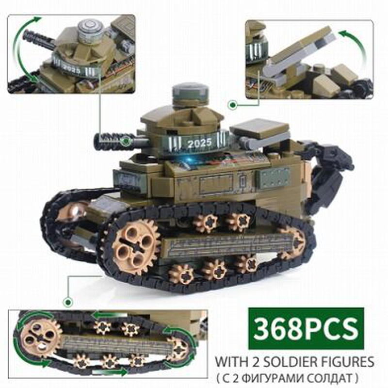 レゴ互換 ルノー Ft17 軽戦車 第一次世界大戦 フランス ミリタリー 戦争 Lego風