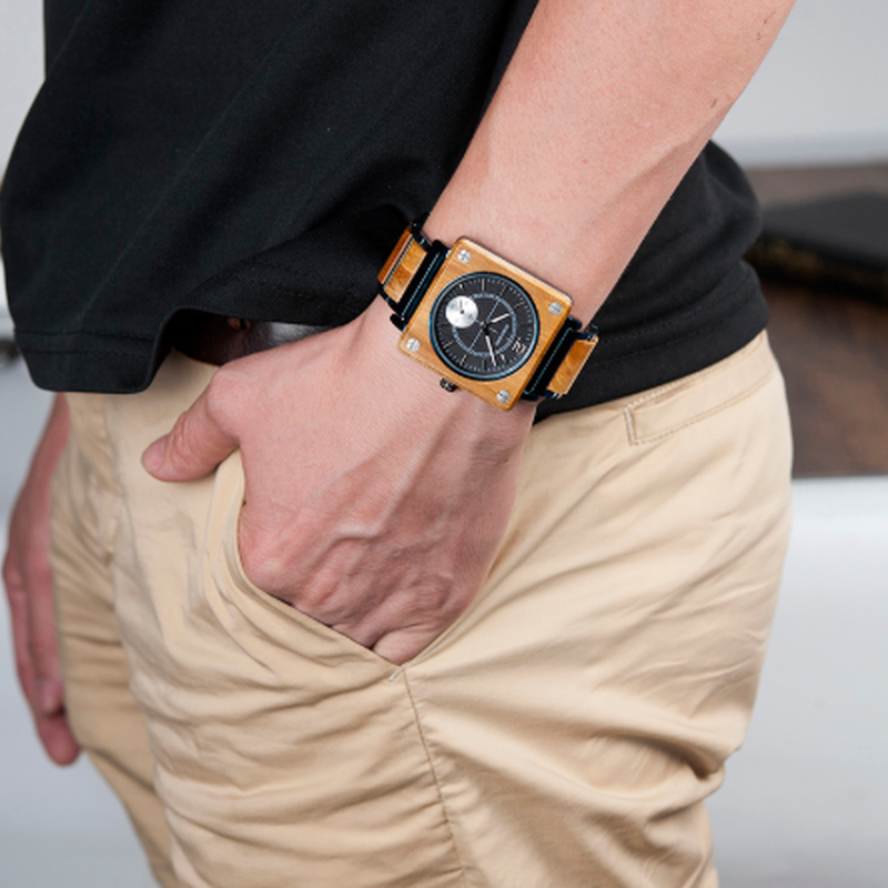 Bobo Bird スクエアウォッチ 高級 海外ブランド 木製腕時計 ユニセックス メンズ レ