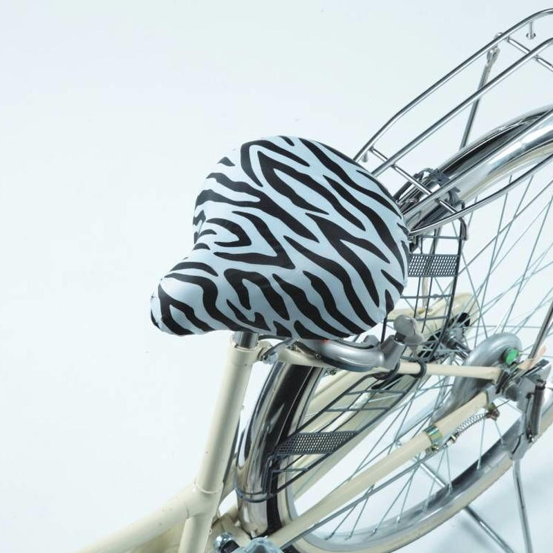 自転車サドルカバー おしゃれ ゼブラ柄 ママチャリ 撥水防水 川住製作所 7z 自転