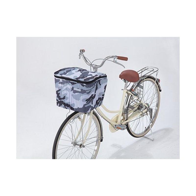 自転車前かごカバー おしゃれ 迷彩 両開き 男女兼用 撥水 防水 買い物 バスケットカバー 川