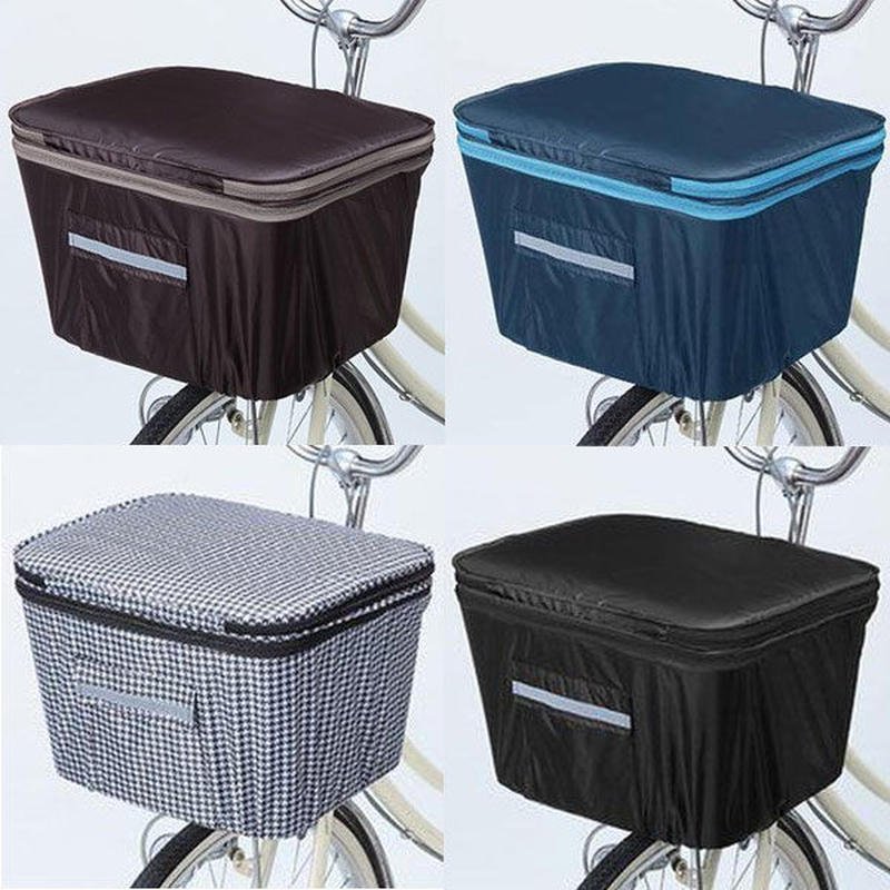 自転車 前カゴカバー２段式 おしゃれ かわいい 電動アシスト 角型 大型 男女兼用 撥水 防水