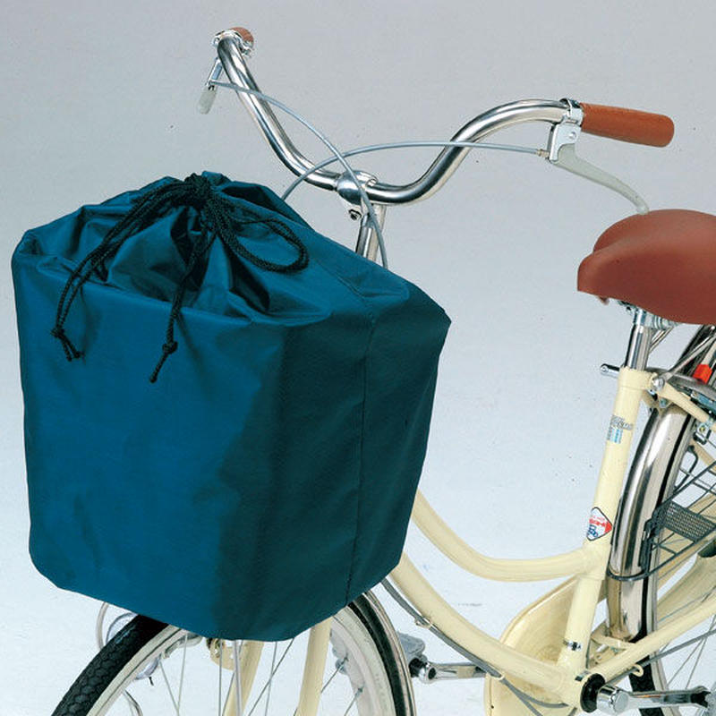 自転車 前カゴカバーきんちゃく 巾着 おしゃれ かわいい ローズ ネイビー 撥水 川住製作所