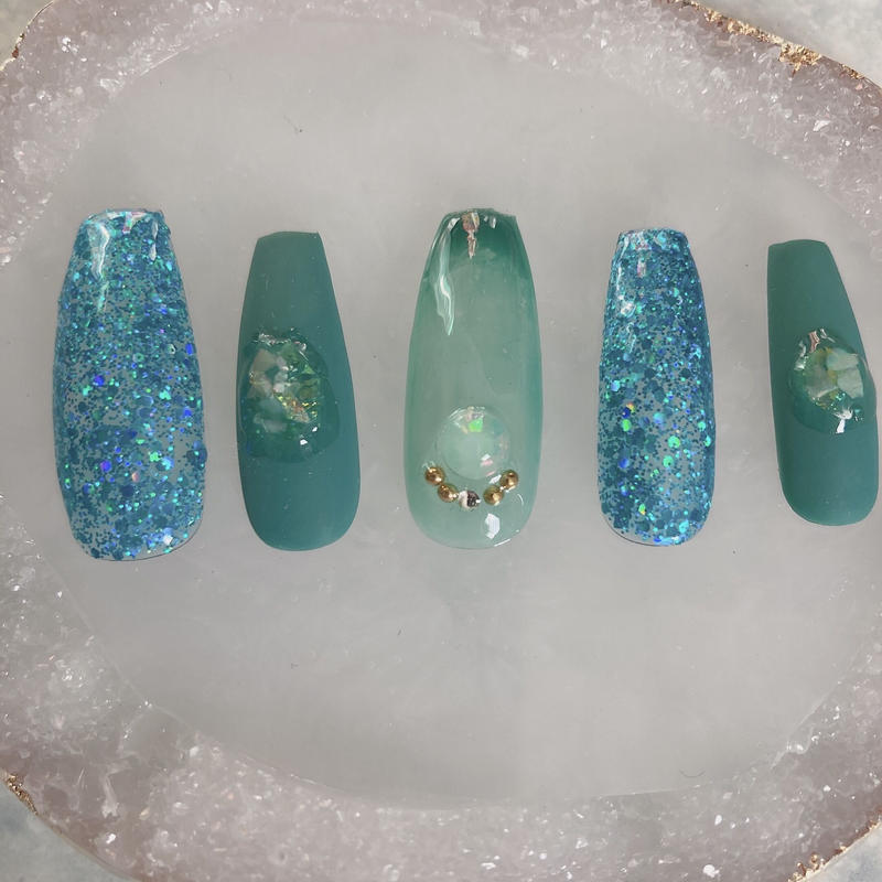 青緑ネイル Chemu Neil