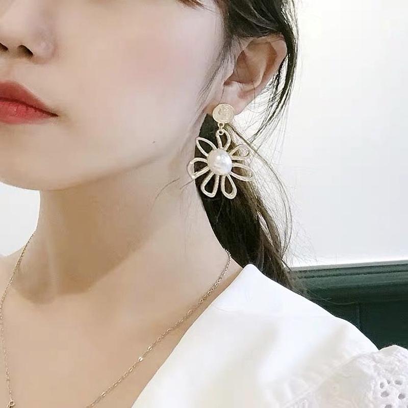 ゴールドフラワーパール ピアス イヤリング Cherrysugar