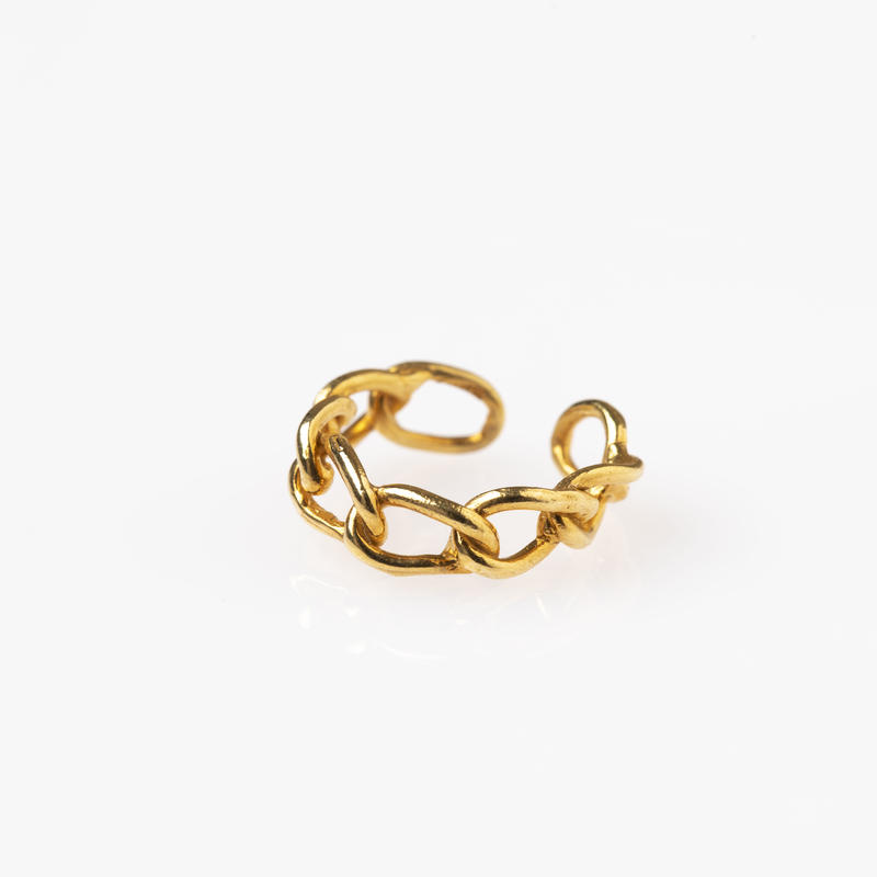 ビッグチェーンイヤーカフ Gold Chumeq