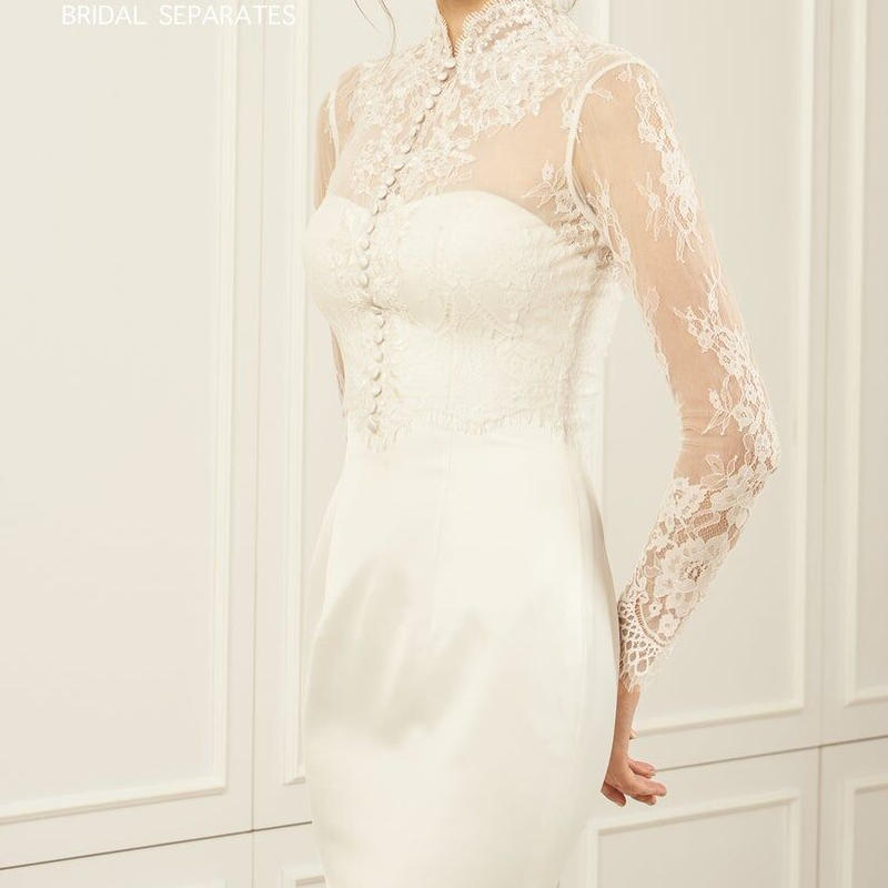 人気定番 高品質 ウエディングドレス ハイネックレースボレロ オフホワイト 花嫁 ウ 即発送可能 Www Veenaproducts Com
