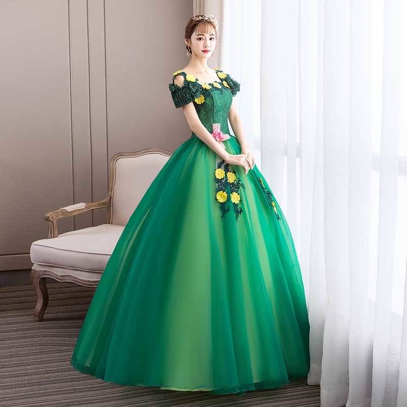 緑 グリーン ロング カラードレス Cinderelladress2 S Store