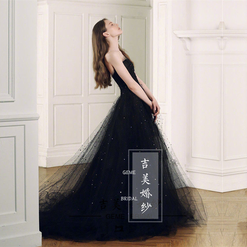 安いそれに目立つ 二次会舞台ドレス 結婚式 ベアトップ ソフトチュール オレンジ色 カラードレス ロングドレス