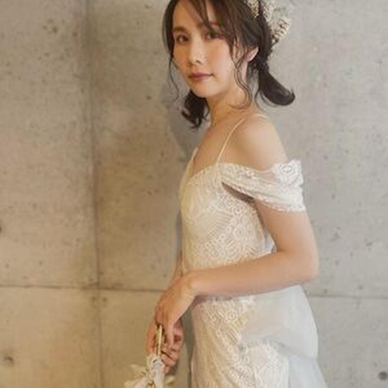 人気上昇！ ウエディングドレス 魅惑の花レース ソフトチュール